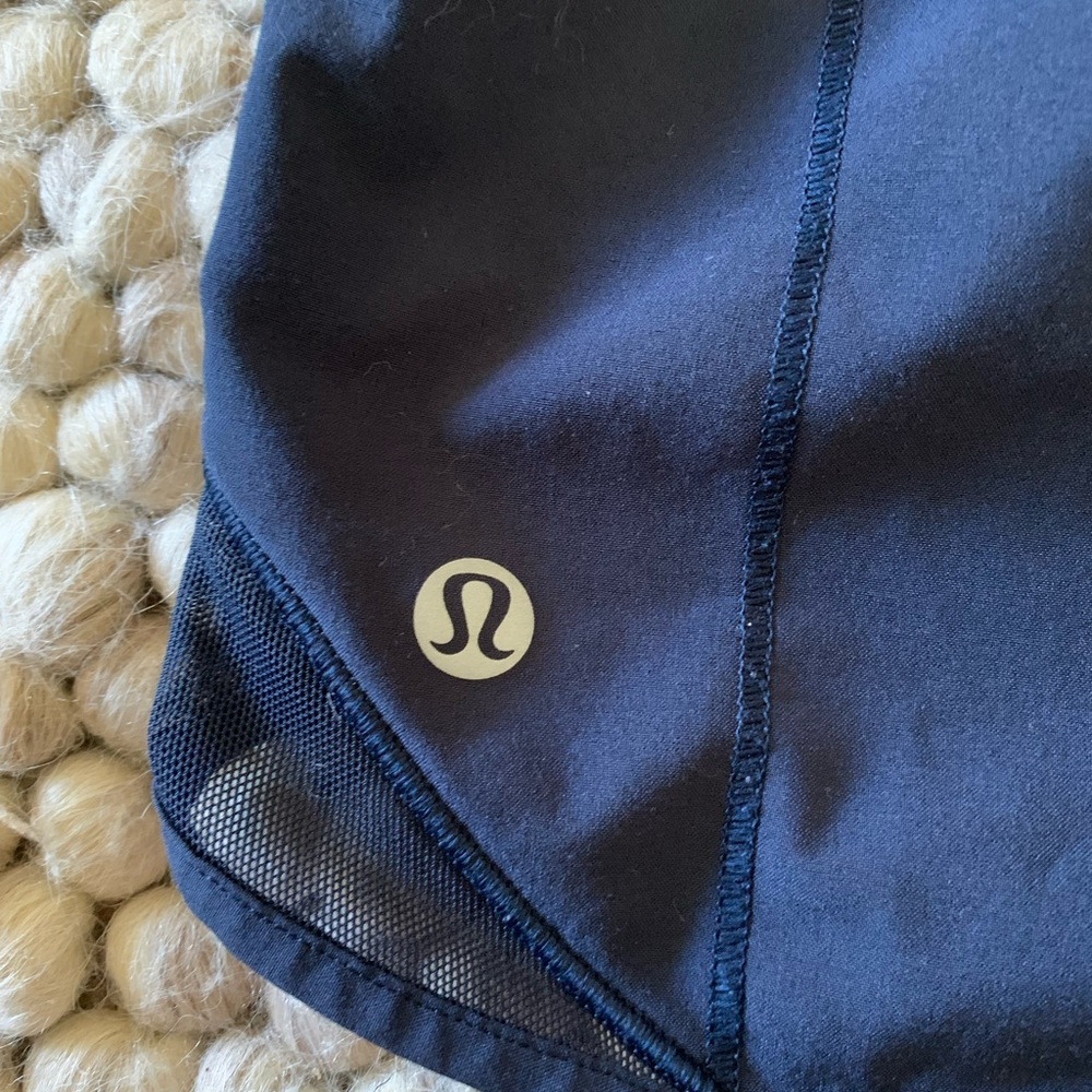 Navy Lululemon Hotty Hot shorts 4” high waisted - Picture 10 of 13